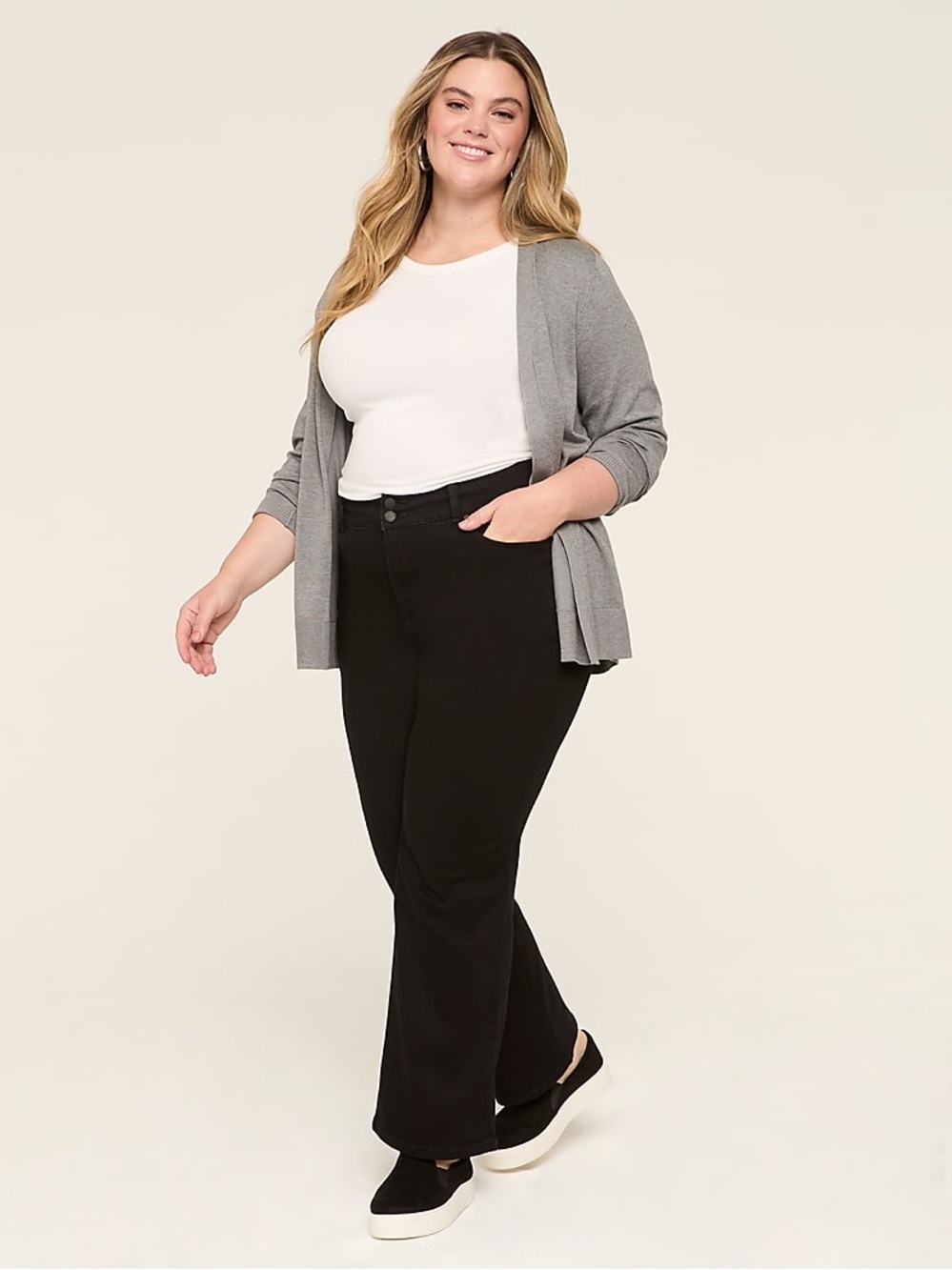 NWT Lane Bryant High Rise Super Stretch Bootcut Jeans Tummy Control Black 20 - Picture 3 of 15